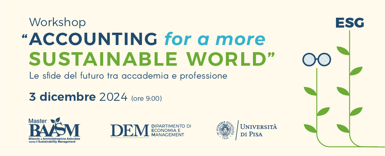 Workshop Accounting for a more sustainable world, Università di Pisa